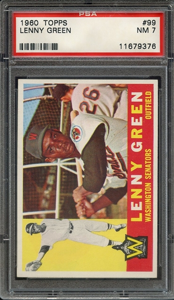 1960 TOPPS 99 LENNY GREEN PSA NM 7