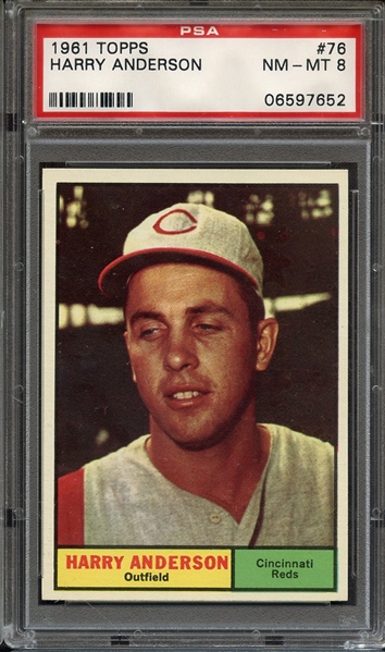 1961 TOPPS 76 HARRY ANDERSON PSA NM-MT 8