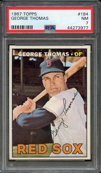 1967 TOPPS 184 GEORGE THOMAS PSA NM 7
