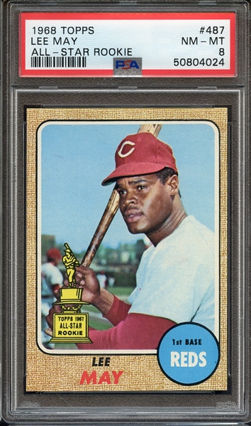 1968 TOPPS 487 LEE MAY ALL-STAR ROOKIE PSA NM-MT 8