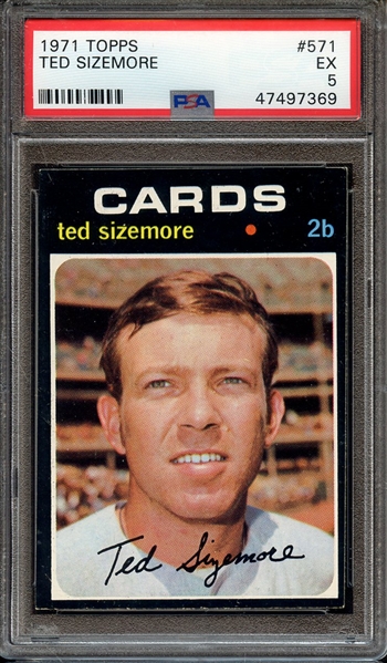 1971 TOPPS 571 TED SIZEMORE PSA EX 5