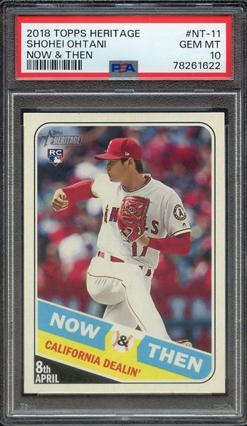2018 TOPPS HERITAGE NOW & THEN NT-11 SHOHEI OHTANI NOW & THEN PSA GEM MT 10