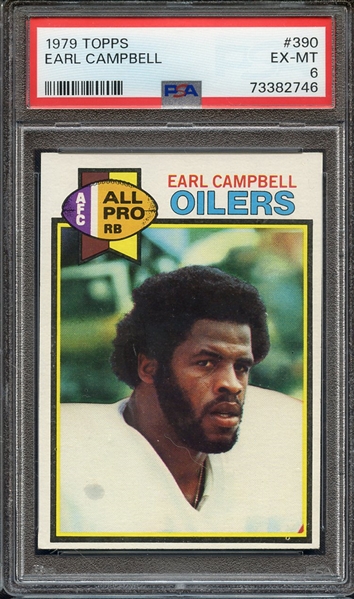 1979 TOPPS 390 EARL CAMPBELL PSA EX-MT 6