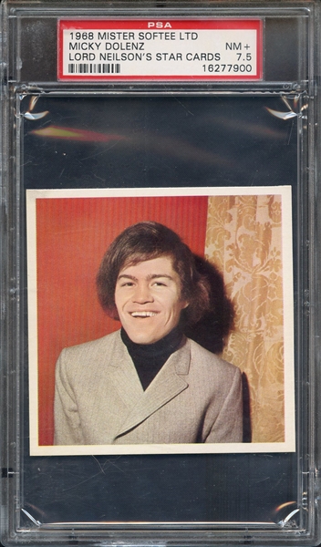 1968 MISTER SOFTEE LTD LORD NEILSON'S STAR CARDS MICKY DOLENZ LORD NEILSON'S STAR CARDS PSA NM+ 7.5
