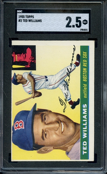 1955 TOPPS 2 TED WILLIAMS SGC GOOD+ 2.5