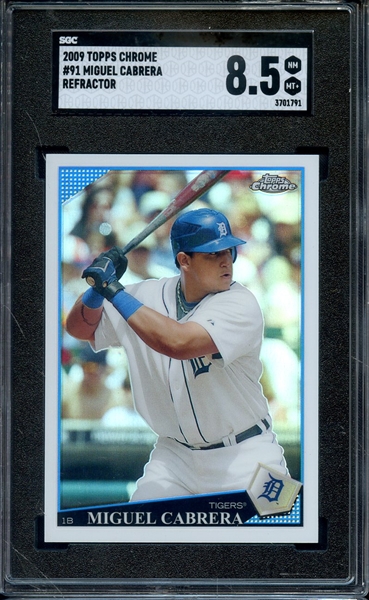 2009 TOPPS CHROME REFRACTOR 91 MIGUEL CABRERA SGC NM-MT+ 8.5