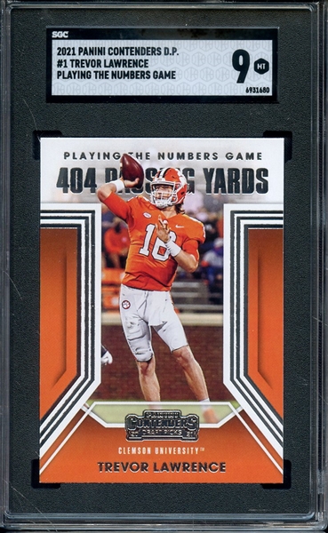 2021 PANINI CONTENDERS DP 1 TREVOR LAWRENCE PLAYING THE NUMBERS GAME SGC MINT 9