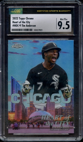 2022 TOPPS CHROME HEART OF THE CITY TIM ANDERSON CSG MINT+ 9.5