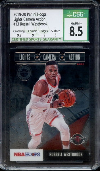 2019 PANINI HOOPS LIGHTS CAMERA ACTION 13 RUSSELL WESTBROOK CSG NM-MT+ 8.5