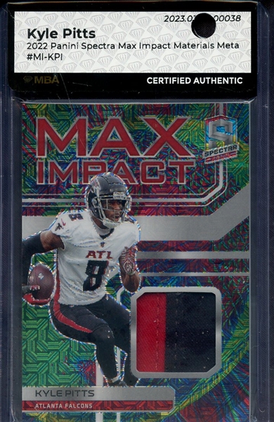 2022 PANINI SPECTRA MAX IMPACT MATERIALS KYLE PITTS MBA