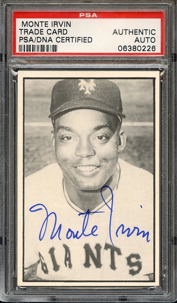 MONTE IRVIN SIGNED TRADING CARD PSA/DNA AUTO AUTHENTIC