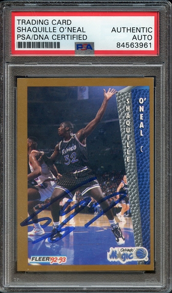 1992 ULTRA 401 SIGNED SHAQUILLE O'NEAL PSA/DNA AUTO AUTHENTIC