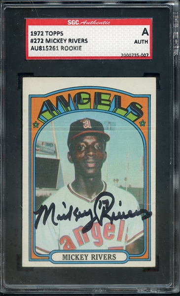 1972 TOPPS SIGNED MICKEY RIVERS SGC AUTHENTIC