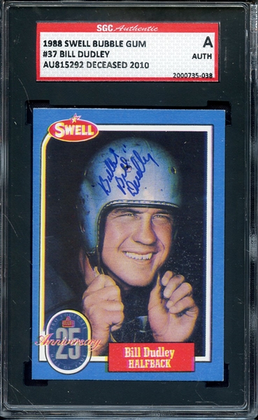 1988 SWELL GREATS BILL DUDLEY SGC AUTHENTIC