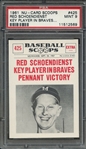 1961 NU-CARD SCOOPS 425 RED SCHOENDIENST KEY PLAYER IN BRAVES... PSA MINT 9