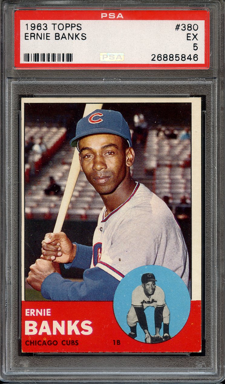 Lot Detail 1963 Topps 380 Ernie Banks Psa Ex 5