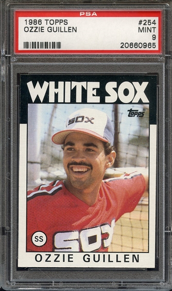 1986 TOPPS 254 OZZIE GUILLEN PSA MINT 9