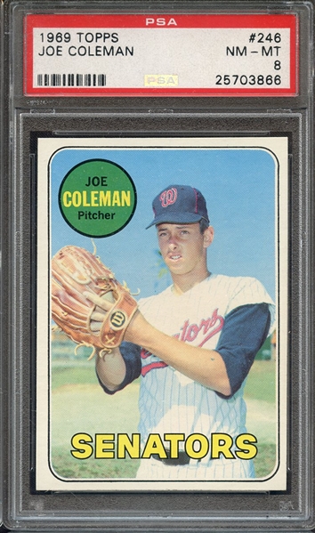 1969 TOPPS 246 JOE COLEMAN PSA NM-MT 8