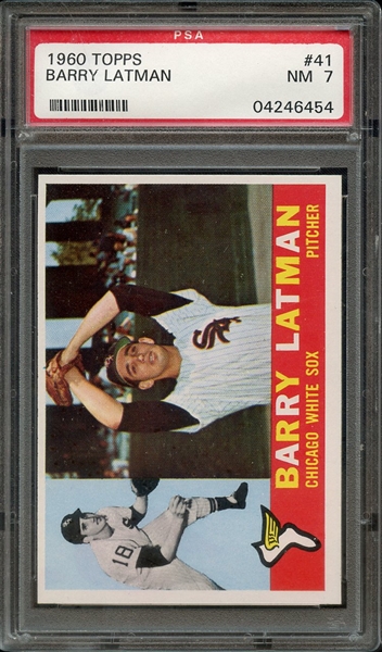 1960 TOPPS 41 BARRY LATMAN PSA NM 7