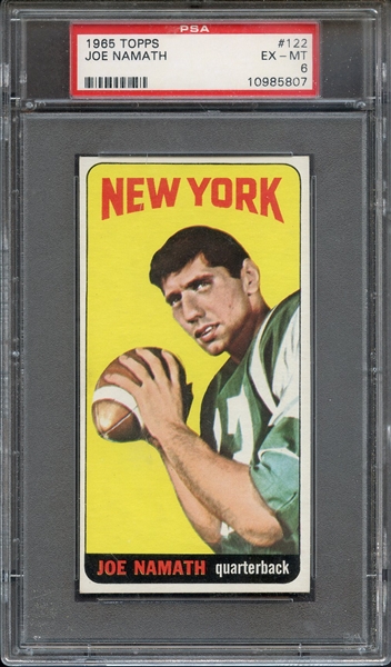 1965 TOPPS 122 JOE NAMATH PSA EX-MT 6