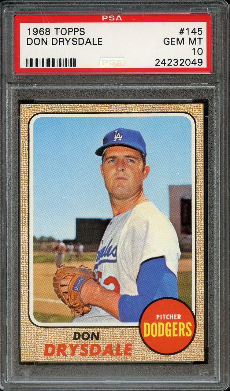 Lot Detail 1968 Topps 145 Don Drysdale Psa Gem Mt 10