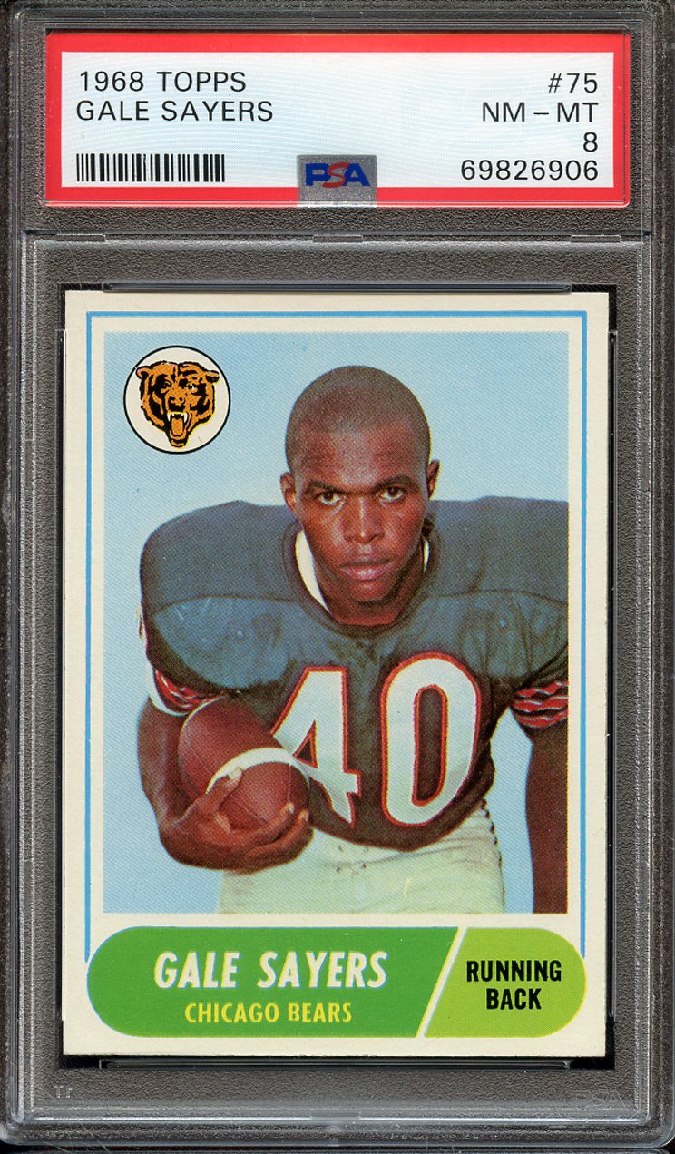 Lot Detail Topps Gale Sayers Psa Nm Mt