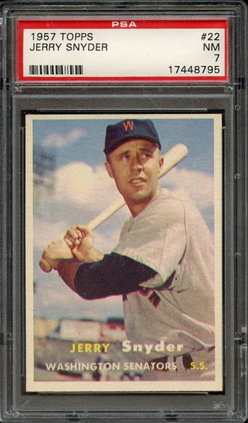 1957 TOPPS 22 JERRY SNYDER PSA NM 7