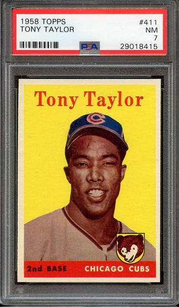 1958 TOPPS 411 TONY TAYLOR PSA NM 7