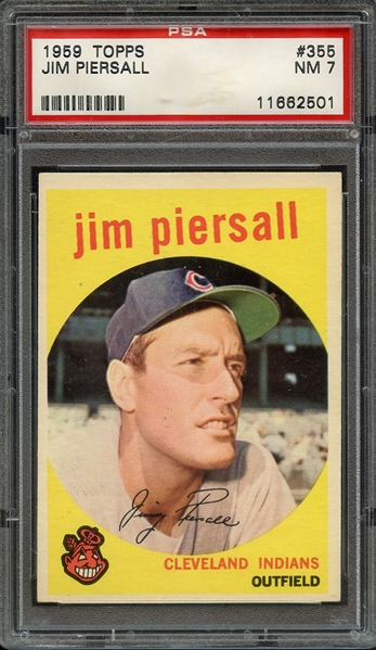 1959 TOPPS 355 JIM PIERSALL PSA NM 7