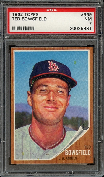 1962 TOPPS 369 TED BOWSFIELD PSA NM 7