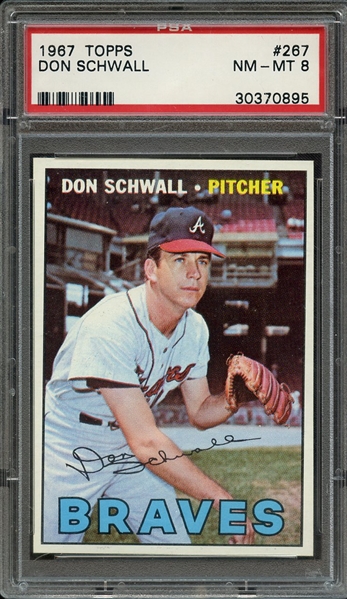 1967 TOPPS 267 DON SCHWALL PSA NM-MT 8