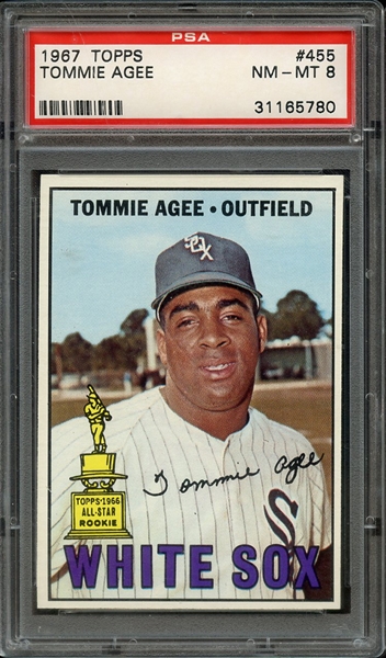 1967 TOPPS 455 TOMMIE AGEE PSA NM-MT 8