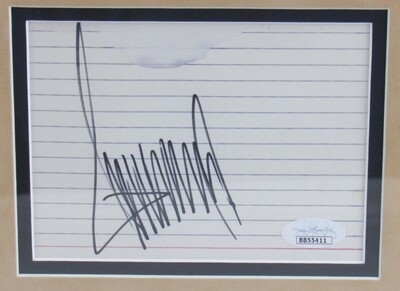 Donald Trump 45th US President Signed Framed 3x5 Index Card w/ 8x10 Photo JSA BB55411