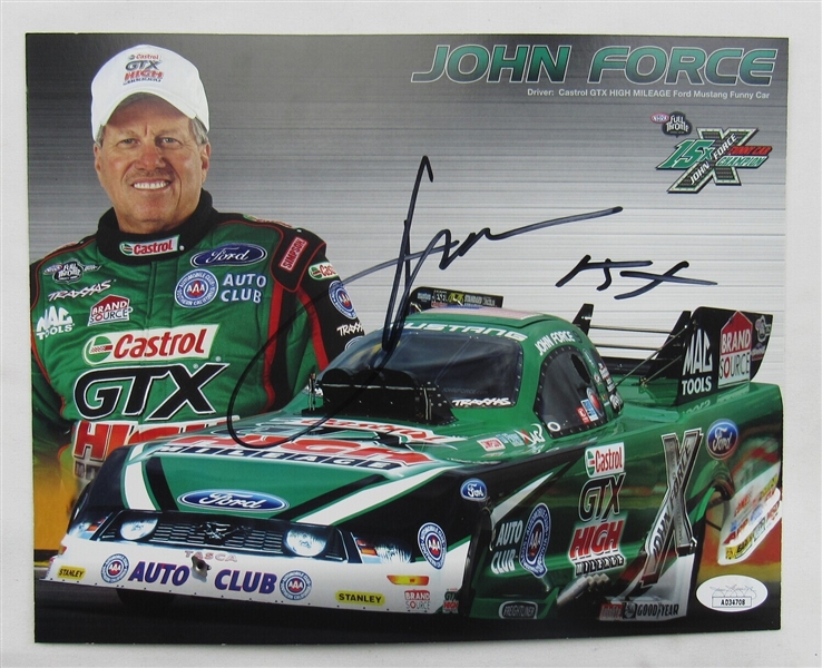 John Force Signed Auto Autograph 8x10 Photo JSA AD34708