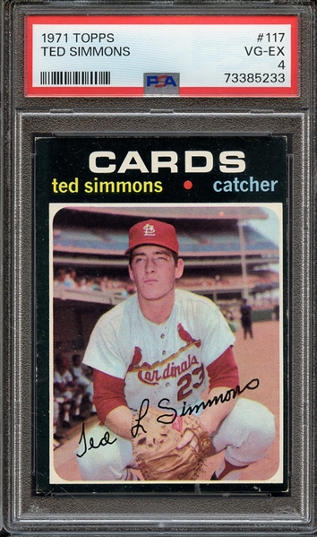 1971 TOPPS 117 TED SIMMONS PSA VG-EX 4