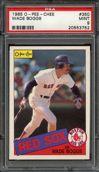 1985 O-PEE-CHEE 350 WADE BOGGS PSA MINT 9