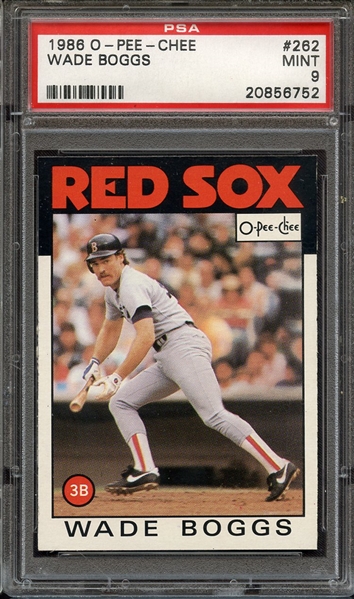 1986 O-PEE-CHEE 262 WADE BOGGS PSA MINT 9