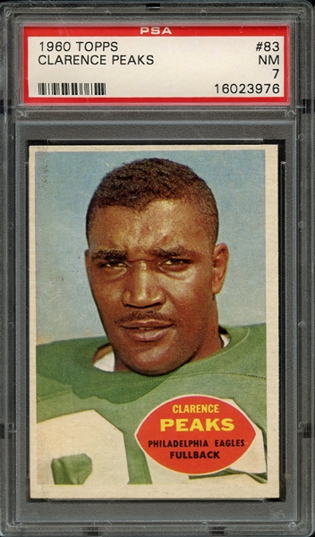 1960 TOPPS 83 CLARENCE PEAKS PSA NM 7