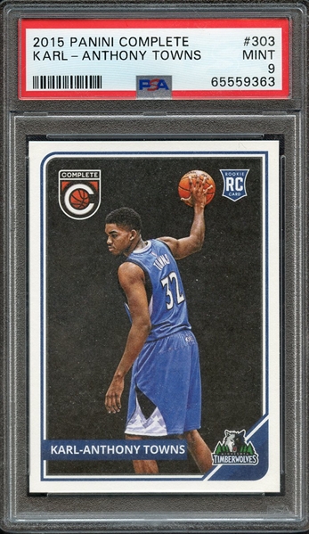 2015 PANINI COMPLETE 303 KARL-ANTHONY TOWNS PSA MINT 9