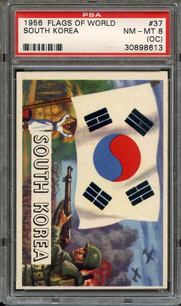 1956 FLAGS OF WORLD 37 SOUTH KOREA PSA NM-MT 8 (OC)