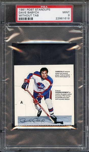 1981 POST STANDUPS DAVE BABYCH WITHOUT TAB PSA MINT 9