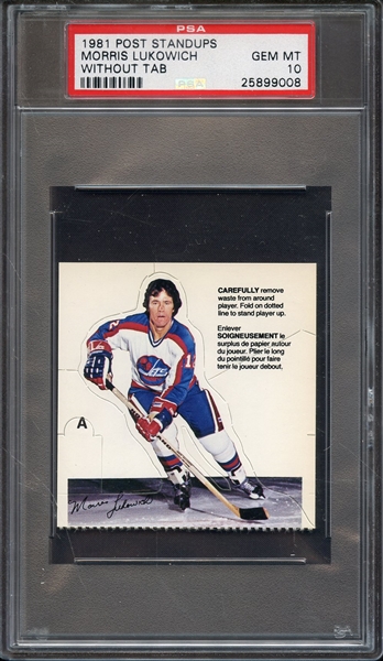 1981 POST STANDUPS MORRIS LUKOWICH WITHOUT TAB PSA GEM MT 10