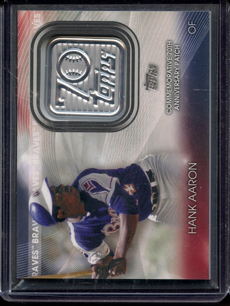 2021 TOPPS 70TH ANNIVERSARY COMMEMORATIVE PATCH HANK AARON