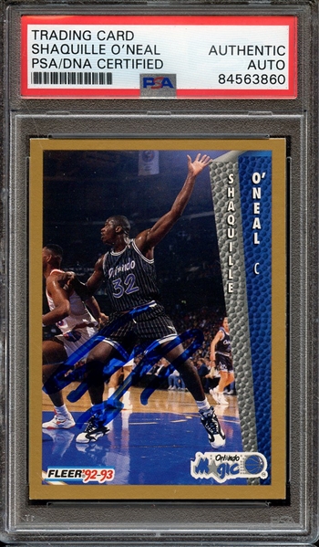 1992 FLEER 37 SIGNED SHAQUILLE O'NEAL PSA/DNA AUTO AUTHENTIC