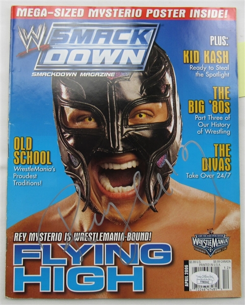 Rey Mysterio Maria Signed WWE WWF Magazine April 2006 JSA TT80042