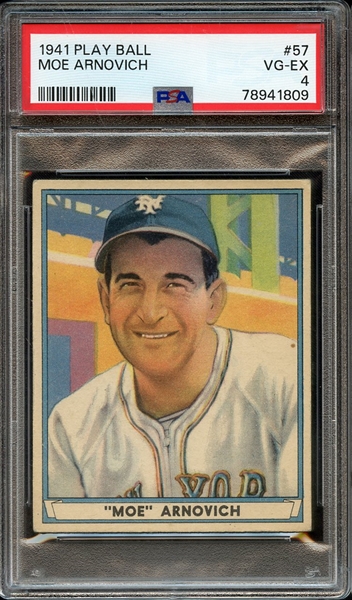 1941 PLAY BALL 57 MOE ARNOVICH PSA VG-EX 4