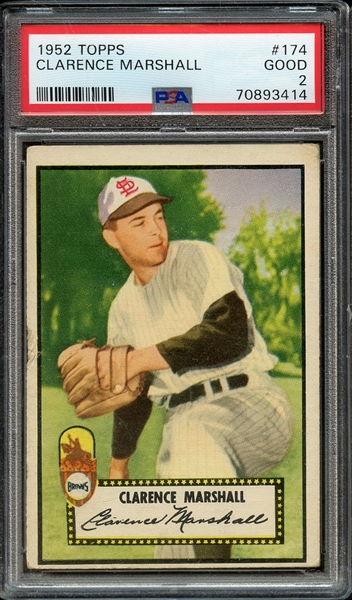 1952 TOPPS 174 CLARENCE MARSHALL PSA GOOD 2