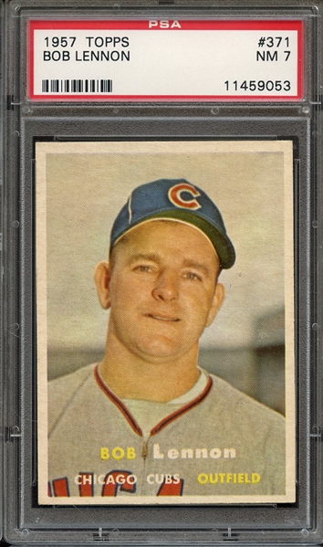 1957 TOPPS 371 BOB LENNON PSA NM 7