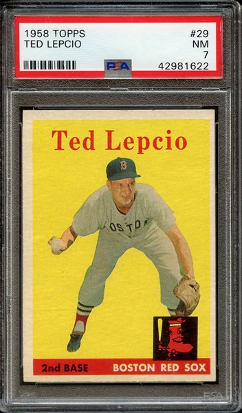 1958 TOPPS 29 TED LEPCIO PSA NM 7