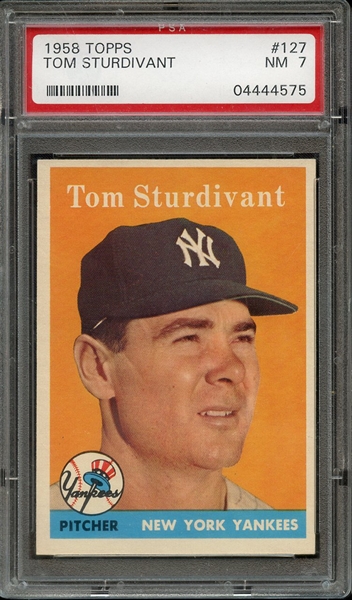 1958 TOPPS 127 TOM STURDIVANT PSA NM 7